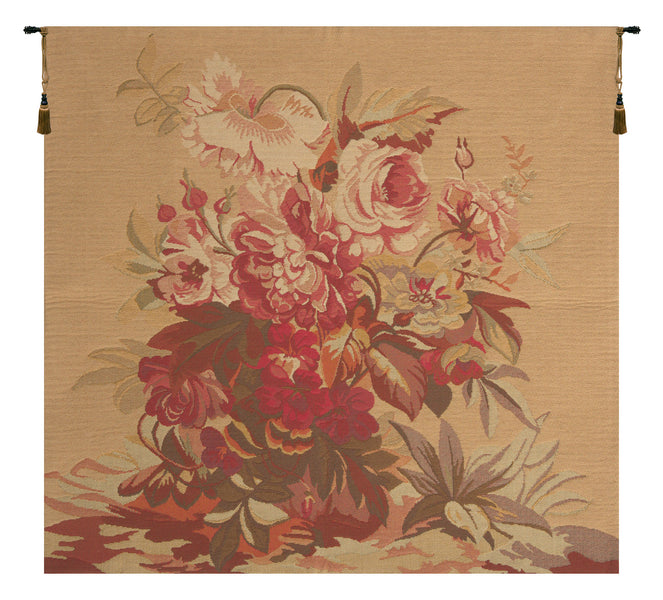 Square Romantique Beige Small European Tapestry