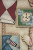 Nautical Scene II Black Tassels Tapestry Table Runner