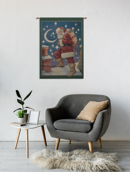 Santa's Night Fine Art Tapestry