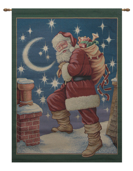 Santa's Night Fine Art Tapestry