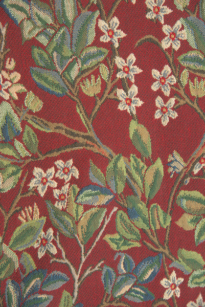 The Tree of Life Portiere Red Belgian Tapestry