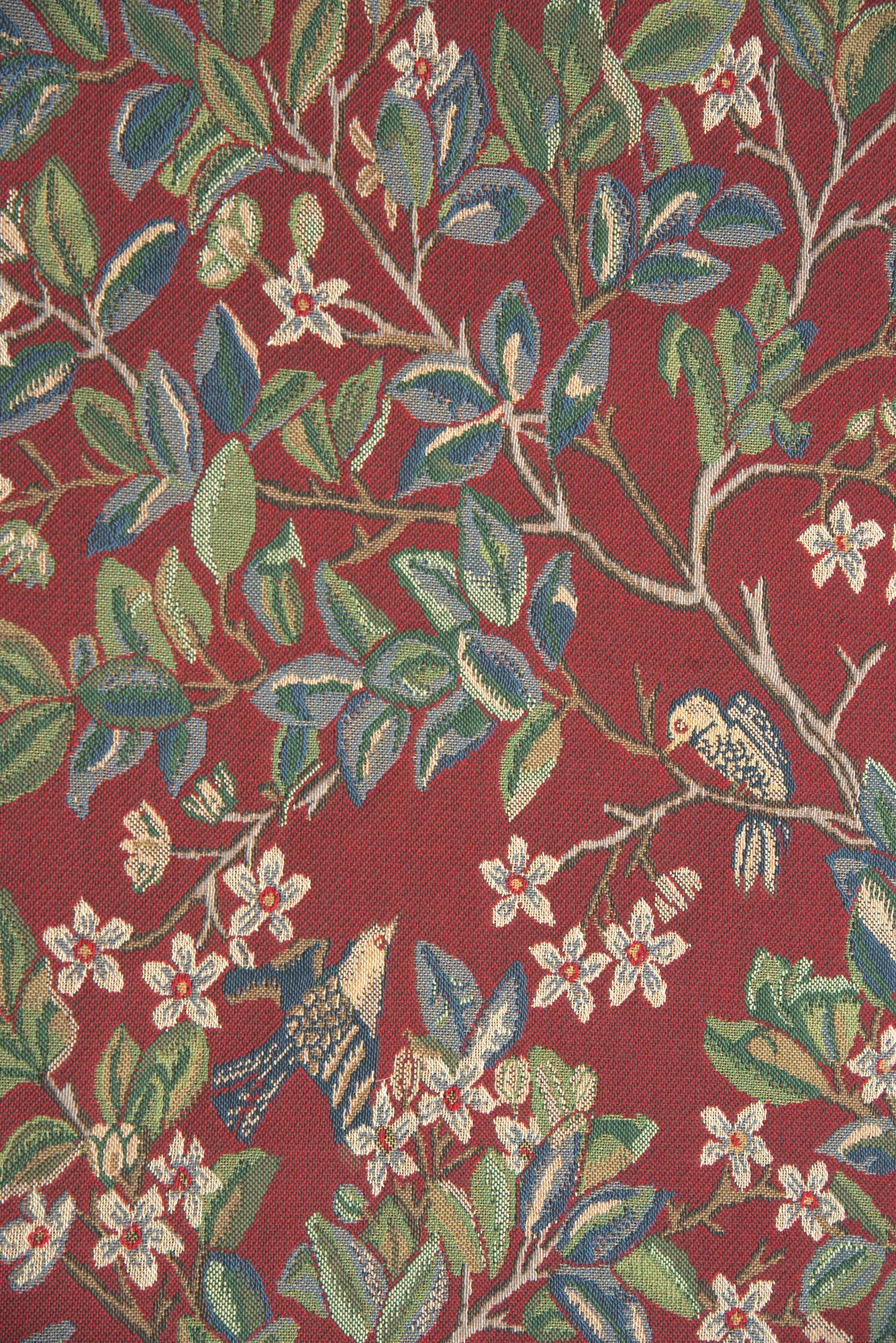 Tree of Life Red William Morris Belgian Tapestry