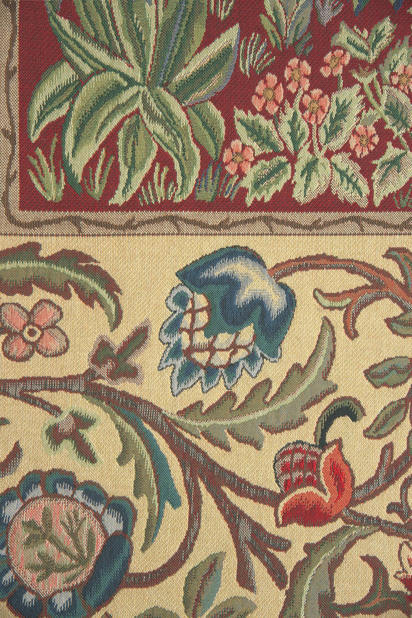 Tree of Life Red William Morris Belgian Tapestry