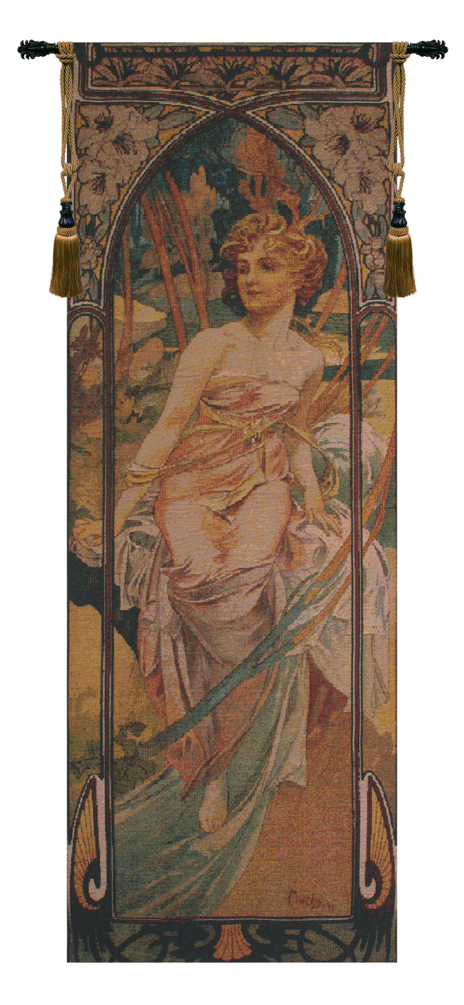 Mucha Matin Bright Belgian Tapestry Wall Hanging