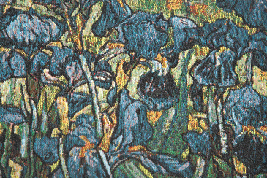 Irises In Garden II Belgian Tapestry Wall Hanging