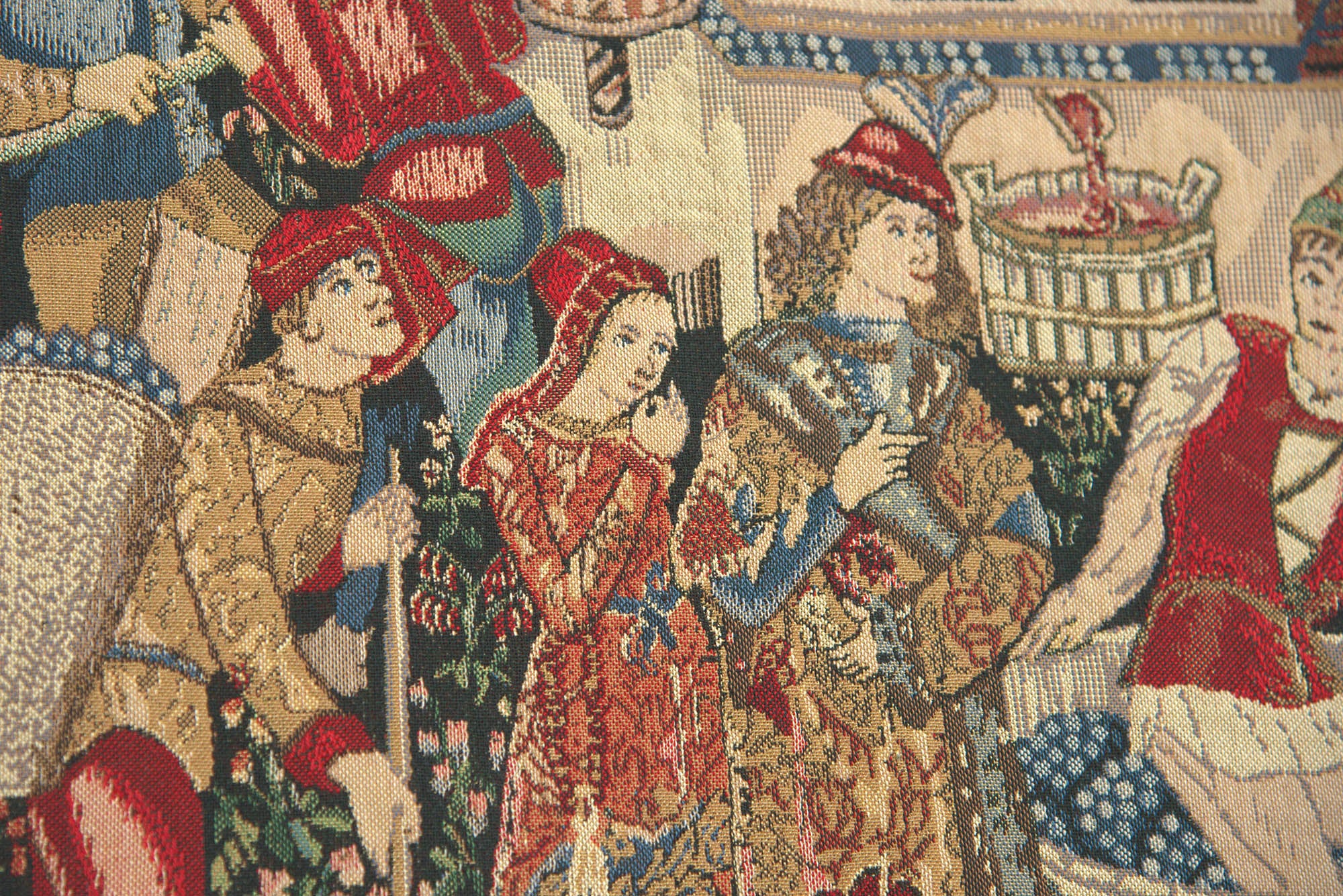 Vendages Red Small Belgian Tapestry