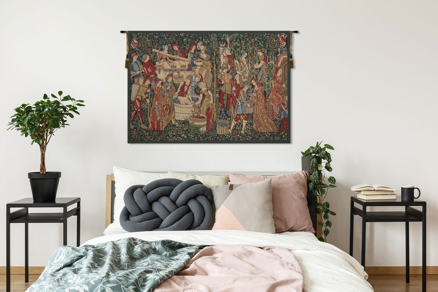 Vendages Red Small Belgian Tapestry
