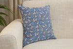 Mille Fleurs and Little Animals Blue French Tapestry Cushion