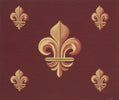 Five Fleur de Lys Red French Tapestry Cushion