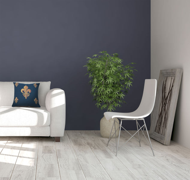 Five Fleur de Lys Blue French Tapestry Cushion