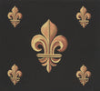 Five Fleur de Lys Black French Tapestry Cushion