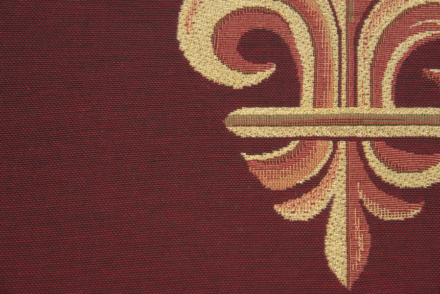 Framed Fleur de Lys Red French Tapestry Cushion