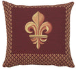 Framed Fleur de Lys Red French Tapestry Cushion