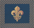 Framed Fleur de Lys Blue French Tapestry Cushion