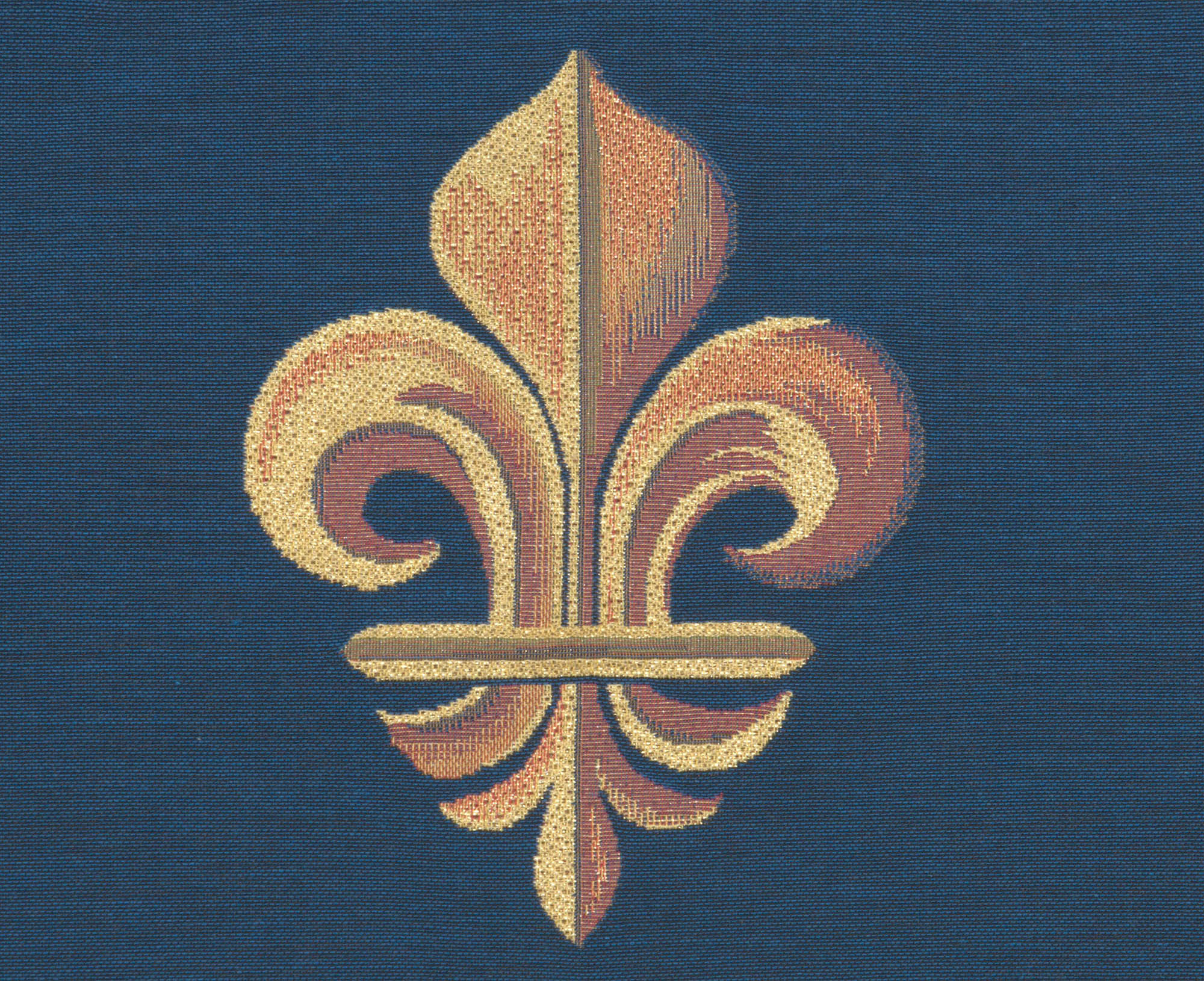 Framed Fleur de Lys Blue French Tapestry Cushion