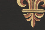 Framed Fleur de Lys Black French Tapestry Cushion