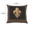 Framed Fleur de Lys Black French Tapestry Cushion