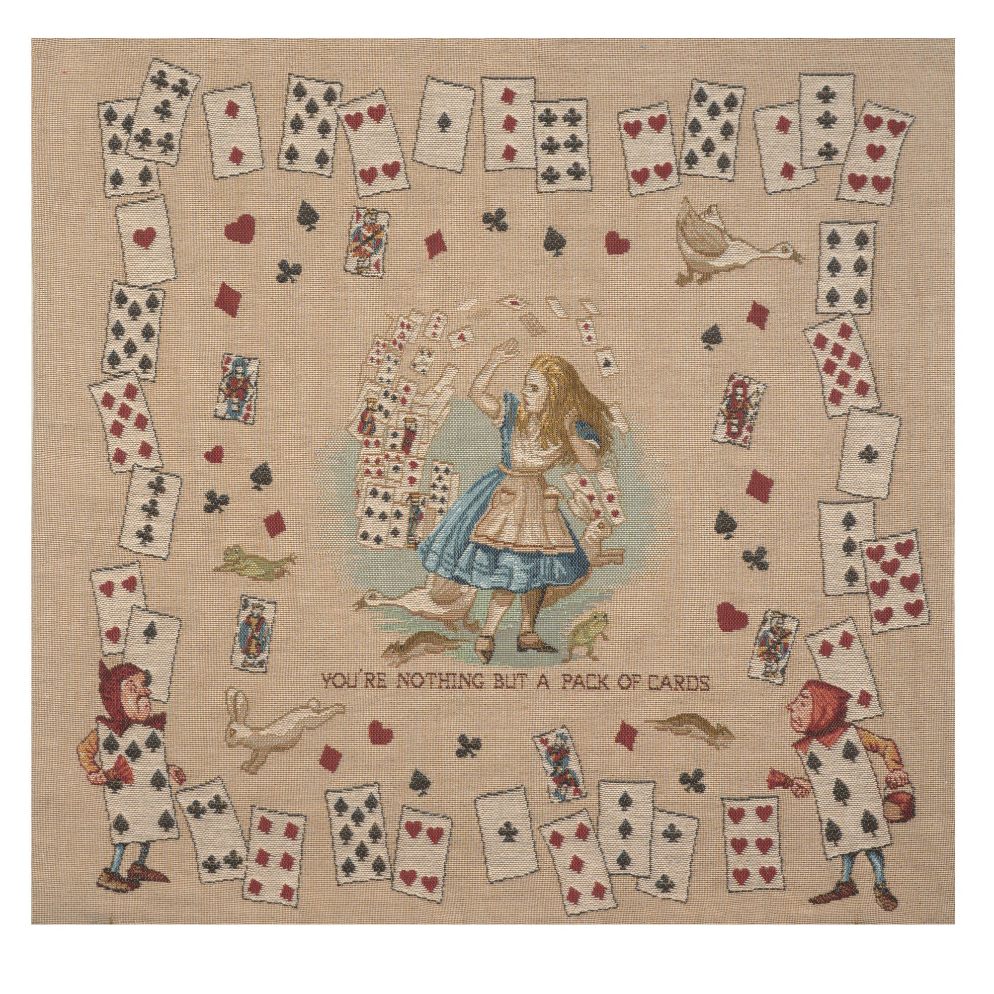 The Pack of Cards Alice In Wonderland French Tapestry Cushion