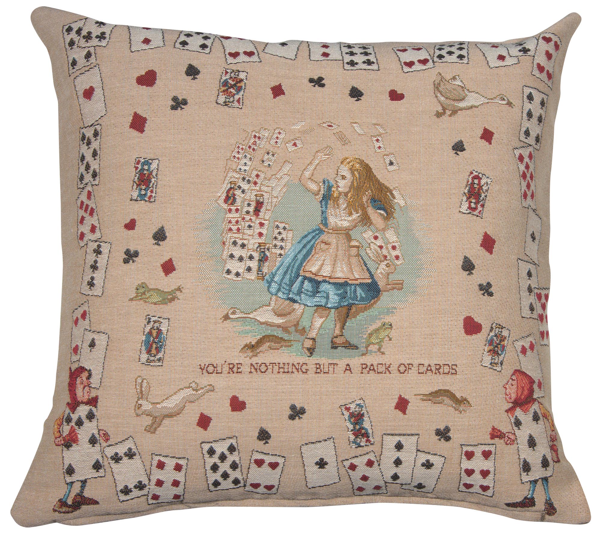 The Pack of Cards Alice In Wonderland French Tapestry Cushion
