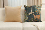 Unicorn and Does Forest Blue French Tapestry Cushion
