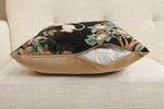 Lion and Pheasant Forest Black French Tapestry Cushion