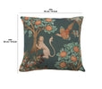 Lion and Pheasant Forest Blue French Tapestry Cushion