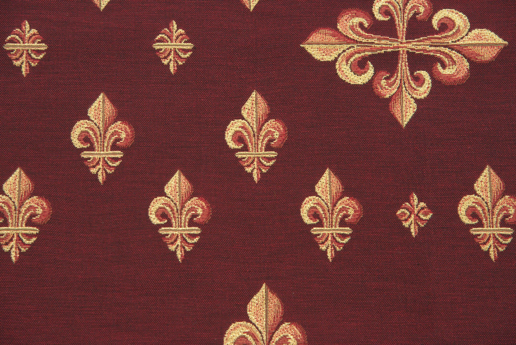 Grand Fleur de Lys Red French Tapestry Throw