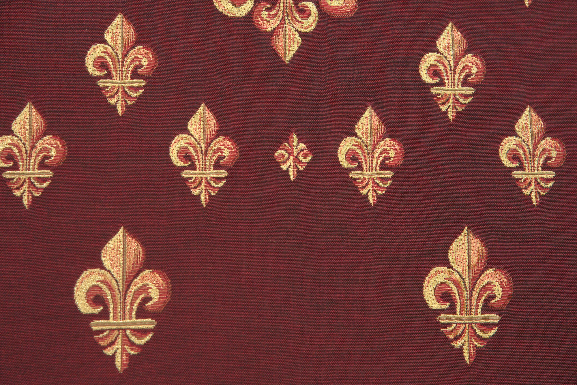 Grand Fleur de Lys Red French Tapestry Throw
