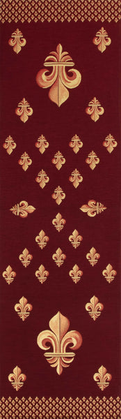 Royal Fleur de Lys Red French Tapestry Table Runner