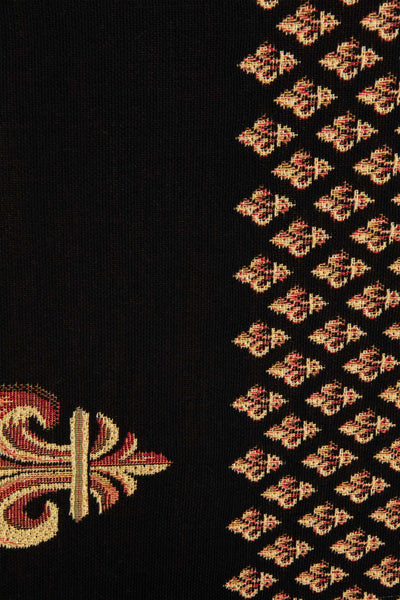 Royal Fleur de Lys Black French Tapestry Table Runner