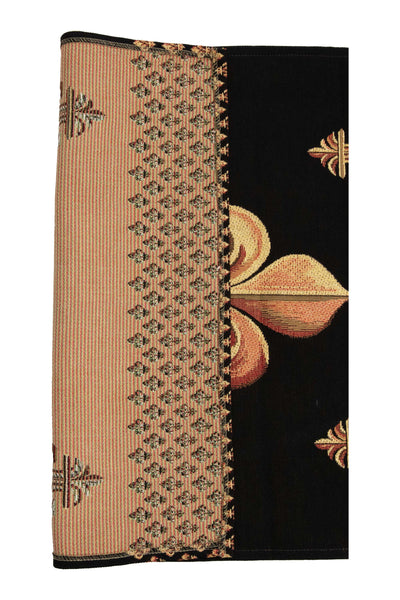 Royal Fleur de Lys Black French Tapestry Table Runner