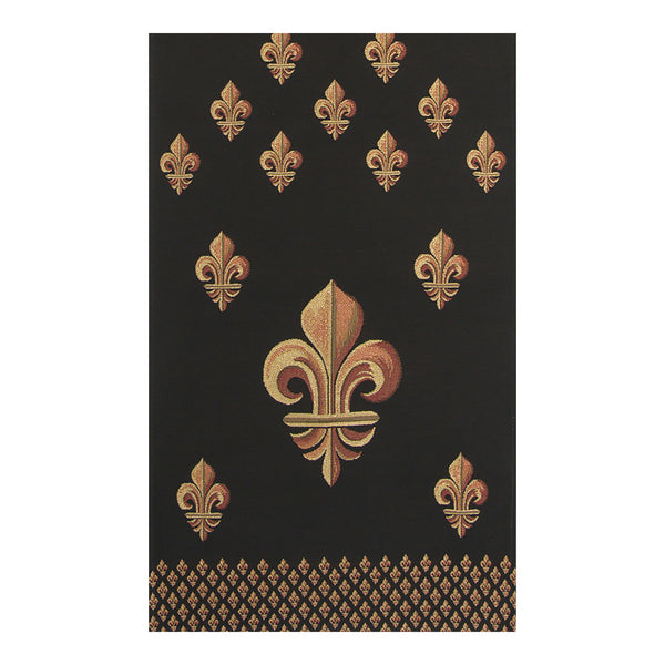 Royal Fleur de Lys Black French Tapestry Table Runner