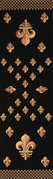 Royal Fleur de Lys Black French Tapestry Table Runner