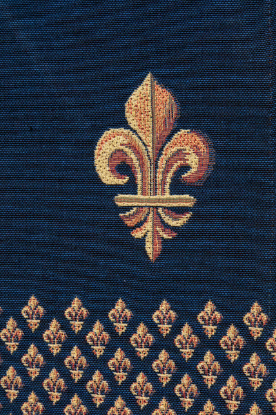 Royal Fleur de Lys Blue French Tapestry Table Runner