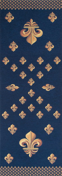Royal Fleur de Lys Blue French Tapestry Table Runner