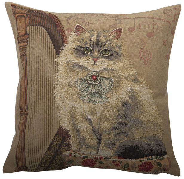 Cat With Harp European Cushion Cover