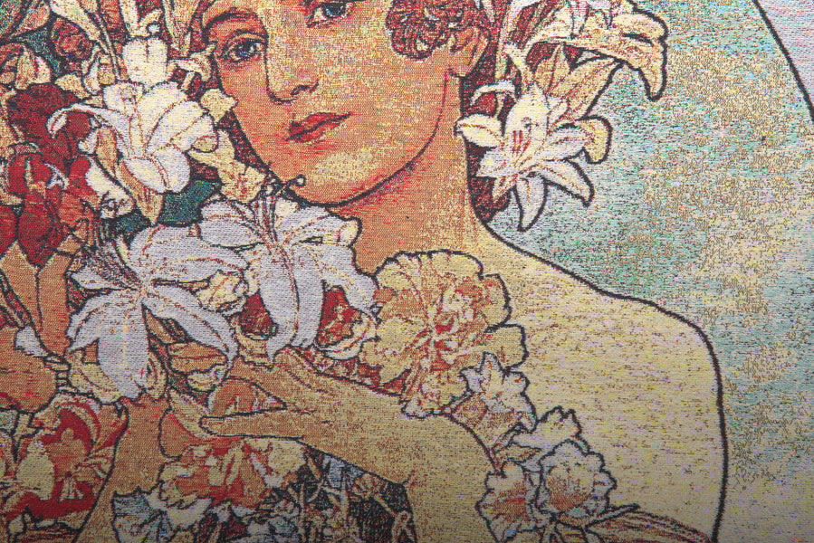 Flower by Mucha Decorative Pillow Cushion Cover
