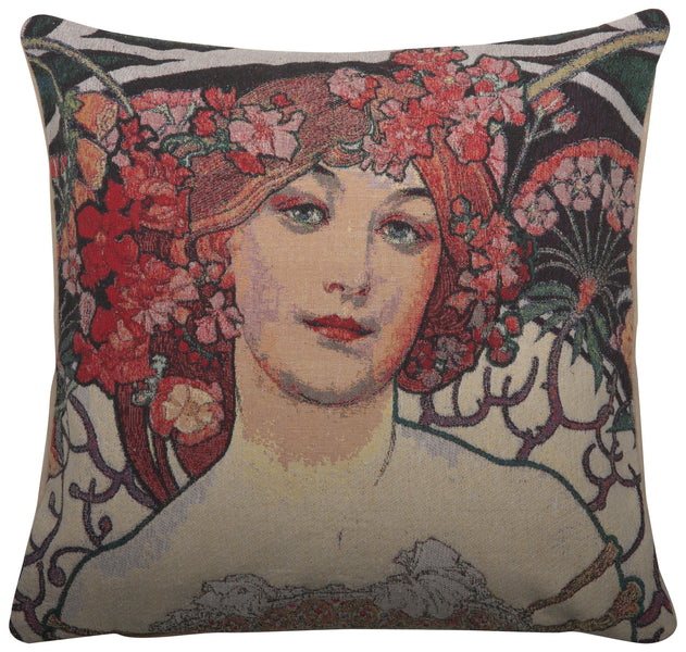 Champenois by Mucha Decorative Pillow Cushion Cover