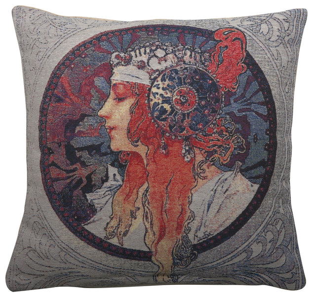 Donna Orechini by Mucha Decorative Pillow Cushion Cover
