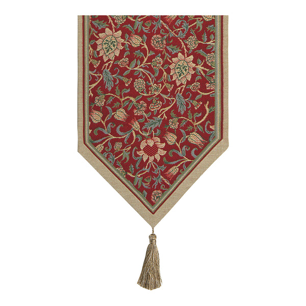 Fleur De Morris Red Belgian Table Runner