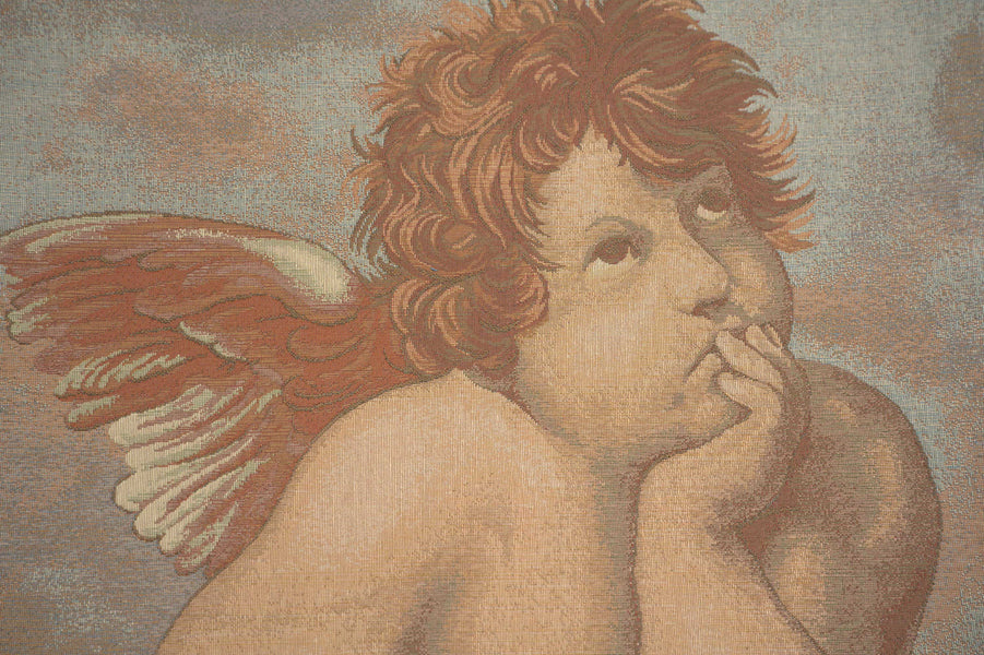 Raphaels Angel Left Italian Tapestry Cushion