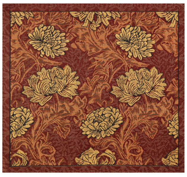 Chrysanthemum Brown Belgian Cushion Cover