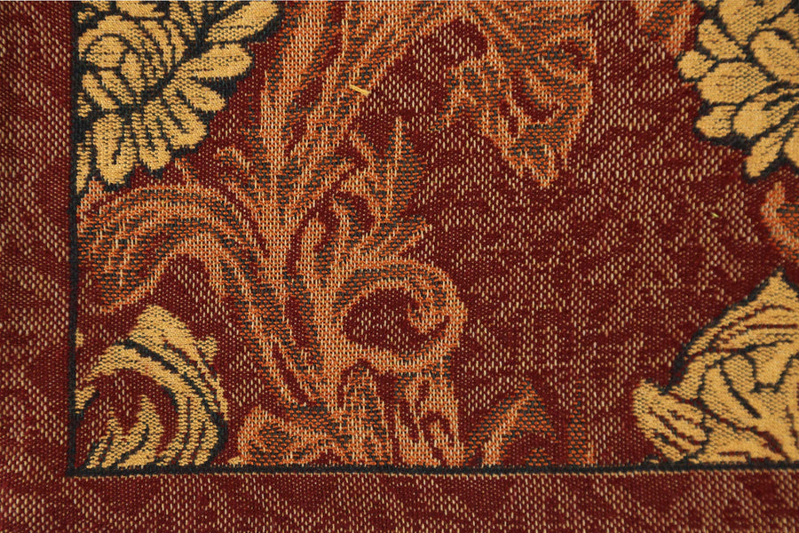 Chrysanthemum Brown Belgian Cushion Cover