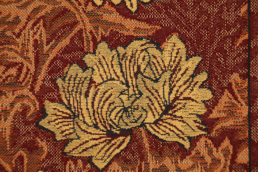 Chrysanthemum Brown Belgian Cushion Cover