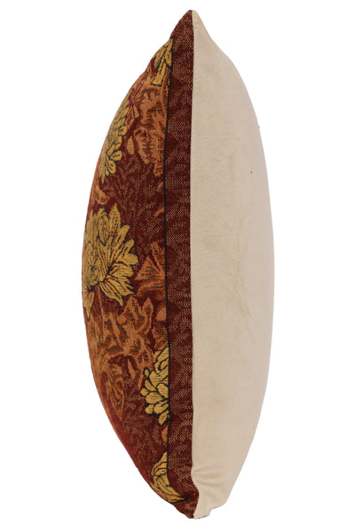 Chrysanthemum Brown Belgian Cushion Cover