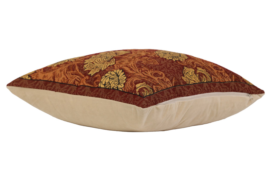 Chrysanthemum Brown Belgian Cushion Cover