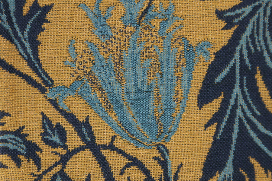 Anemone Blue Gold Belgian Cushion Cover