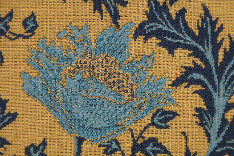 Anemone Blue Gold Belgian Cushion Cover