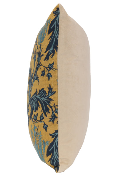 Anemone Blue Gold Belgian Cushion Cover