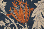 Anemone Blue Rust Belgian Cushion Cover